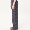 Pantalones ligeros de lino con vuelta y estampado Voyage Imaginaire