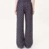 Pantalones ligeros de lino con vuelta y estampado Voyage Imaginaire