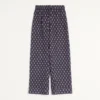 Pantalones ligeros de lino con vuelta y estampado Voyage Imaginaire