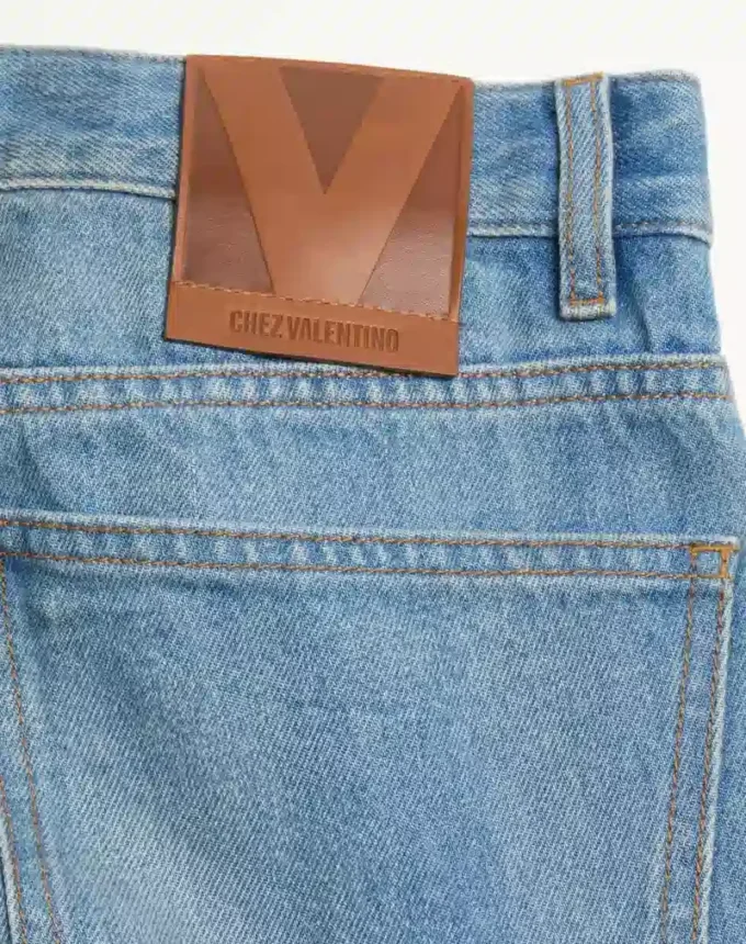 Pantalones vaqueros con ribetes jacquard Pantalones vaqueros con ribetes jacquard