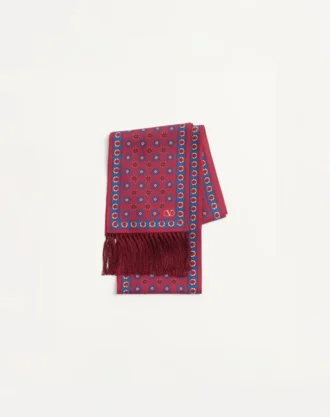 Pañuelo bandeau de seda con flecos