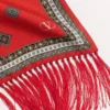 Pañuelo bandeau de seda con flecos