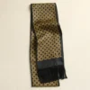 Pañuelo bandeau de seda con flecos