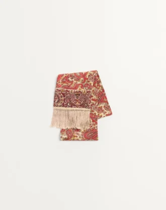 Pañuelo bandeau de seda Voyage Imaginaire con flecos