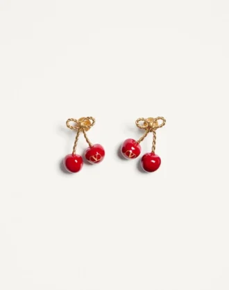 Pendientes Cherryfic de metal y esmalte