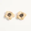 Pendientes Fleur Lumineuse en metal, esmalte y tela Pendientes Fleur Lumineuse en metal, esmalte y tela