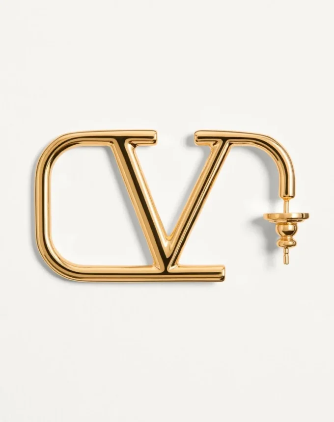Pendientes metálicos con el logotipo VLogo