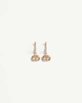 Pendientes ovalados de metal con cristales Swarovski®