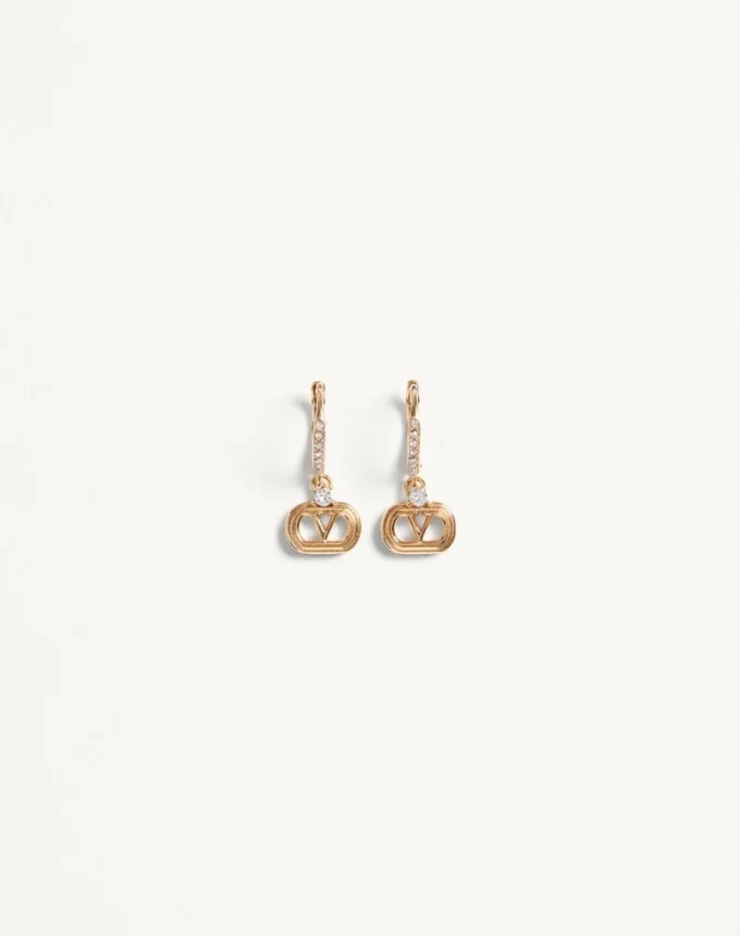 Pendientes ovalados de metal con cristales Swarovski®
