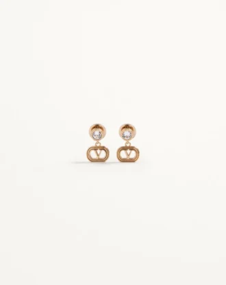 Pendientes ovalados de metal con cristales Swarovski®