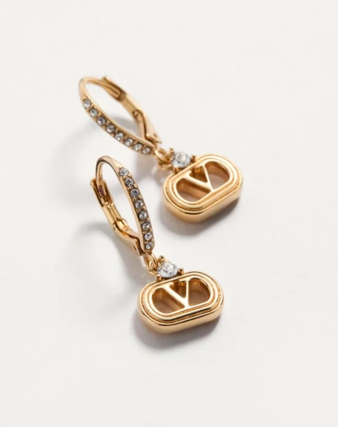 Pendientes ovalados de metal con cristales Swarovski®