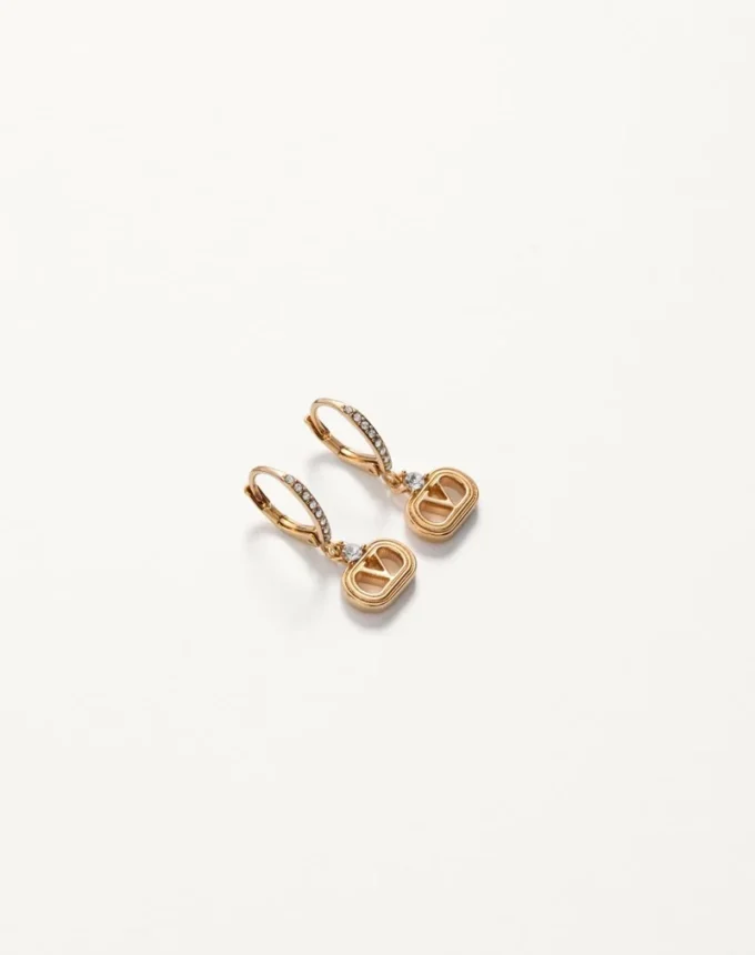 Pendientes ovalados de metal con cristales Swarovski®