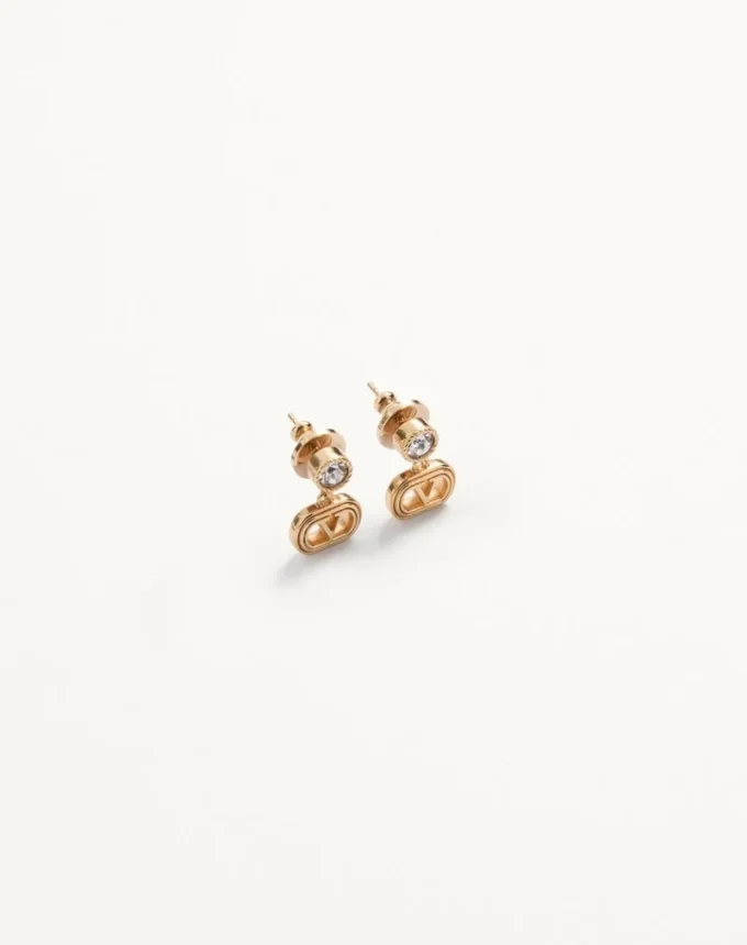 Pendientes ovalados de metal con cristales Swarovski® Pendientes ovalados de metal con cristales Swarovski®