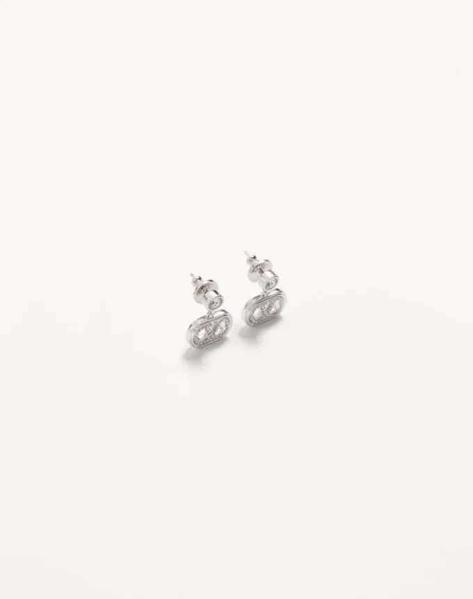 Pendientes ovalados de metal con cristales Swarovski® Pendientes ovalados de metal con cristales Swarovski®