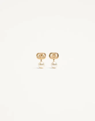 Pendientes Ovalette de metal con perlas Swarovski®