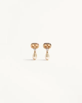 Pendientes Ovalette de metal, perlas y cristales Swarovski®
