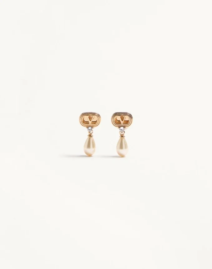 Pendientes Ovalette de metal, perlas y cristales Swarovski®