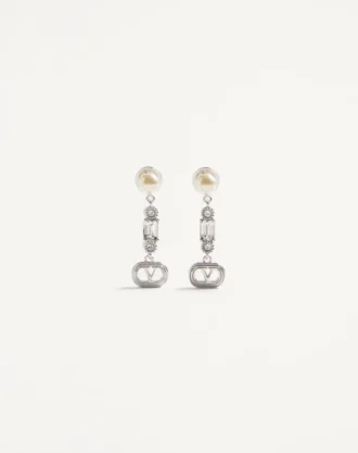 Pendientes Ovalette de metal, perlas y cristales Swarovski®