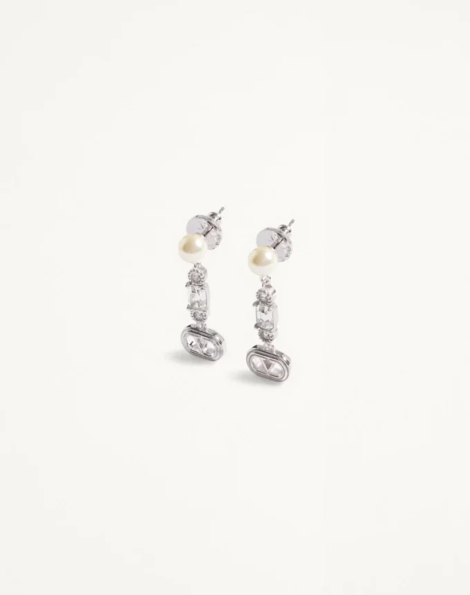 Pendientes Ovalette de metal, perlas y cristales Swarovski® Pendientes Ovalette de metal, perlas y cristales Swarovski®
