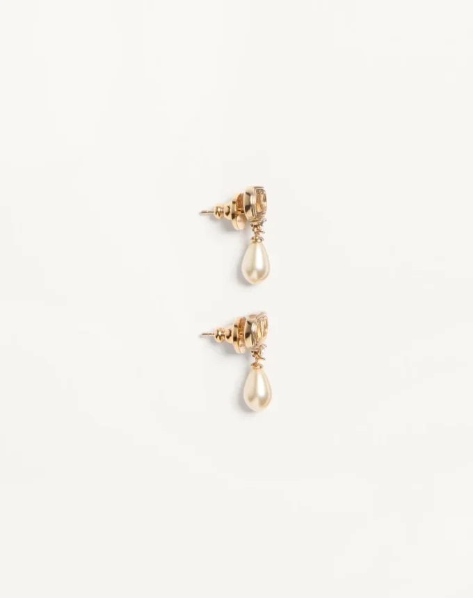 Pendientes Ovalette de metal, perlas y cristales Swarovski®