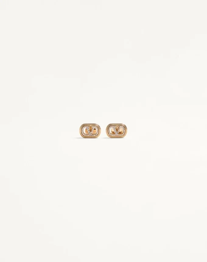 Pendientes Ovalette de metal y cristales Swarovski®