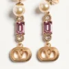 Pendientes Ovalette en metal, perlas y cristales Swarovski® Pendientes Ovalette en metal, perlas y cristales Swarovski®