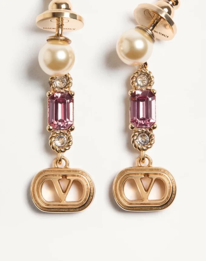 Pendientes Ovalette en metal, perlas y cristales Swarovski® Pendientes Ovalette en metal, perlas y cristales Swarovski®
