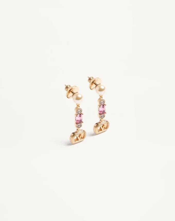 Pendientes Ovalette en metal, perlas y cristales Swarovski® Pendientes Ovalette en metal, perlas y cristales Swarovski®