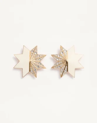 Pendientes Pas Plus de metal, esmalte y cristales Swarovski®