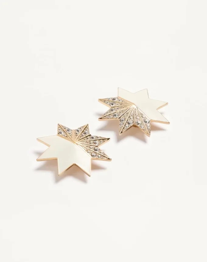 Pendientes Pas Plus de metal, esmalte y cristales Swarovski®
