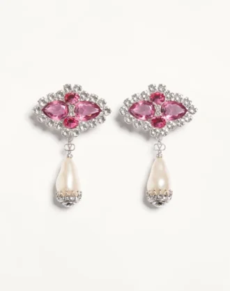 Pendientes Pas Plus de metal, resina, esmalte y cristales Pendientes Pas Plus de metal, resina, esmalte y cristales