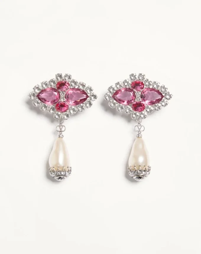 Pendientes Pas Plus de metal, resina, esmalte y cristales