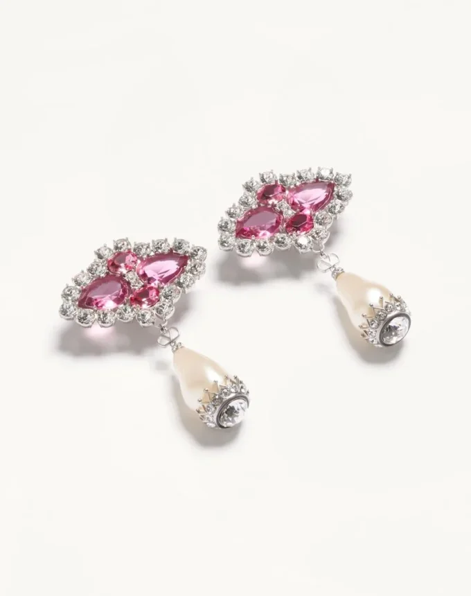 Pendientes Pas Plus de metal, resina, esmalte y cristales