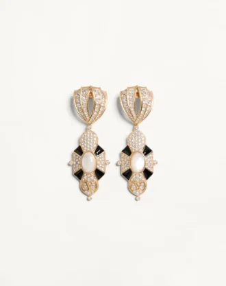 Pendientes Pas Plus de metal, resina, esmalte y cristales Swarovski®