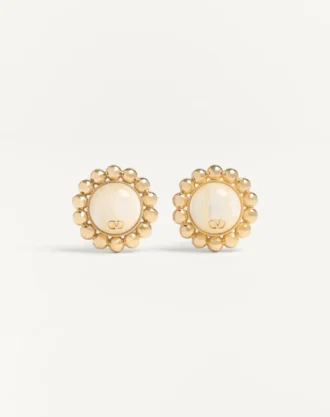 Pendientes Pas Plus de metal y perlas Pendientes Pas Plus de metal y perlas