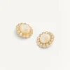 Pendientes Pas Plus de metal y perlas