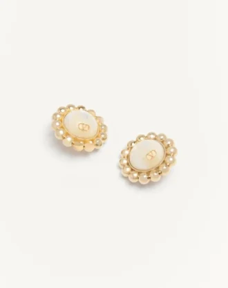 Pendientes Pas Plus de metal y perlas Pendientes Pas Plus de metal y perlas