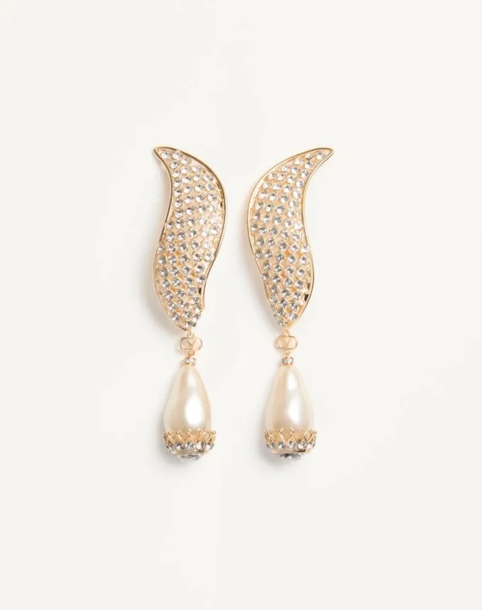 Pendientes Poetique Des Gouttes de metal, perlas y cristales Swarovski® Pendientes Poetique Des Gouttes de metal, perlas y cristales Swarovski®