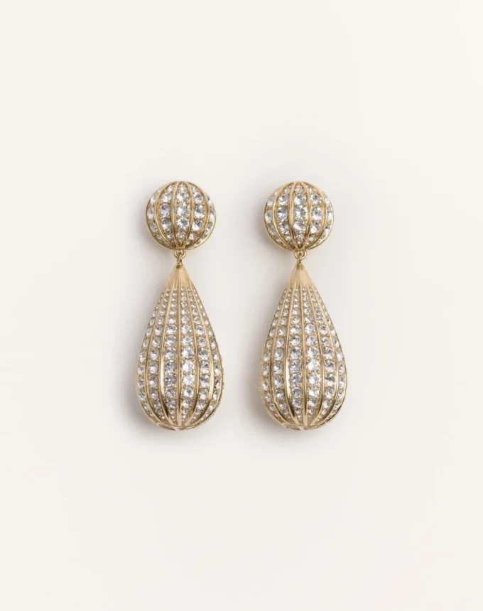 Pendientes Poetique Des Gouttes de metal y cristales Swarovski®