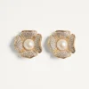Pendientes San Fin de metal con cristales Swarovski® y perlas