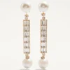 Pendientes San Fin de metal con cristales Swarovski® y perlas Pendientes San Fin de metal con cristales Swarovski® y perlas