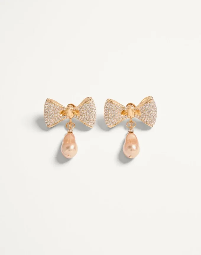 Pendientes San Fin de metal con cristales Swarovski® y perlas Pendientes San Fin de metal con cristales Swarovski® y perlas