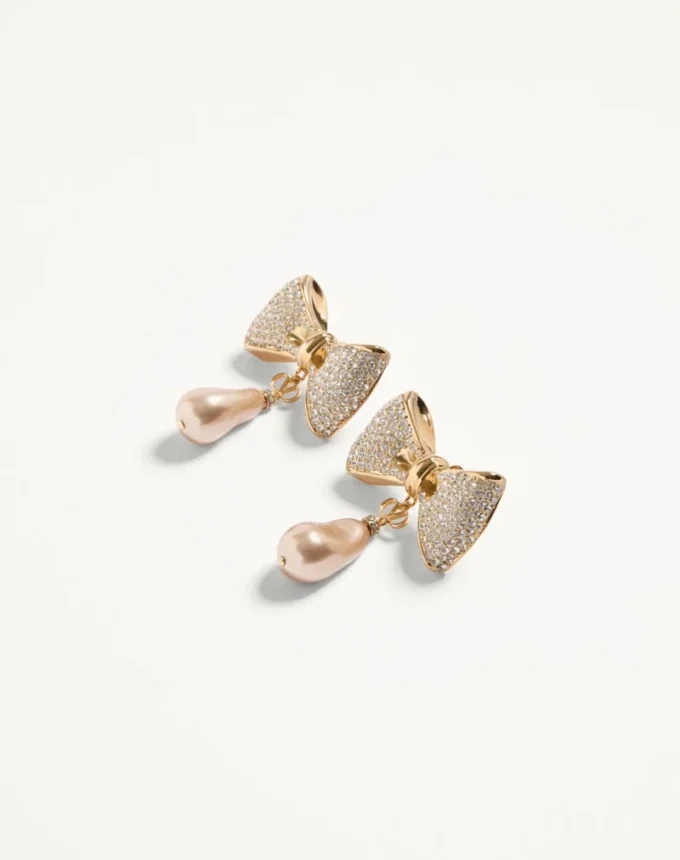 Pendientes San Fin de metal con cristales Swarovski® y perlas Pendientes San Fin de metal con cristales Swarovski® y perlas
