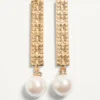 Pendientes San Fin de metal con cristales Swarovski® y perlas Pendientes San Fin de metal con cristales Swarovski® y perlas