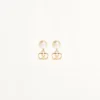Pendientes Vlogo Signature de metal y perlas