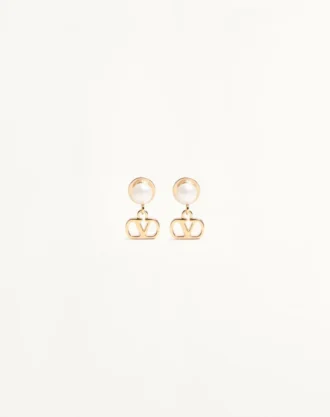 Pendientes Vlogo Signature de metal y perlas Pendientes Vlogo Signature de metal y perlas