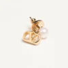 Pendientes Vlogo Signature de metal y perlas