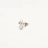 Pendientes VLogo Signature de metal y perlas