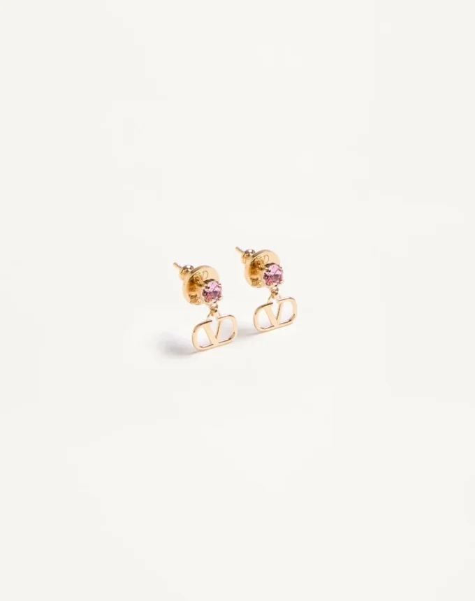 Pendientes Vlogo Signature en metal y cristales Swarovski®