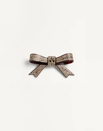 Pinza para el pelo con el logotipo Vlogo en resina, metal y cristales